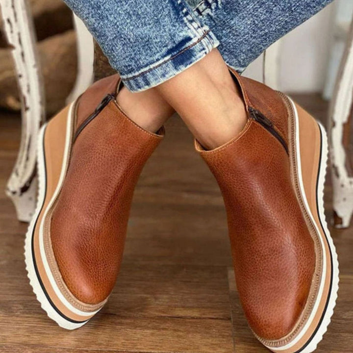 Freya | Women's Platform Wedge Slip-On Chelsea Boots
