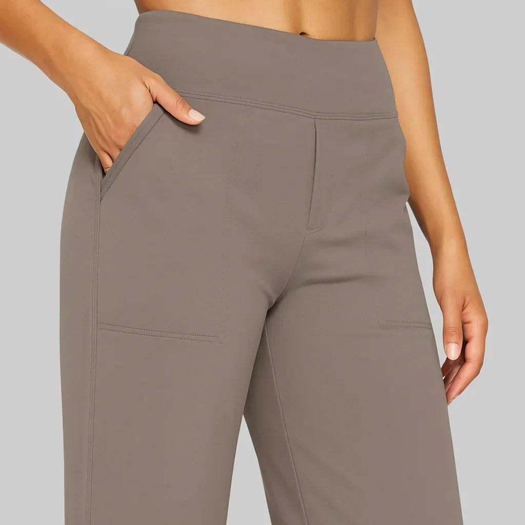Stijlvolle Dames Pantalon met Wijde Pijpen en Hoge Taille