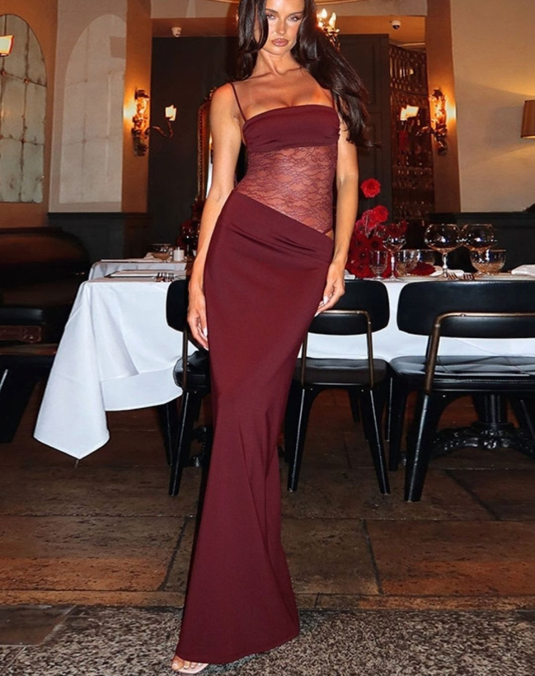 Darla | Elegant Women's Maxi Dress with Lace