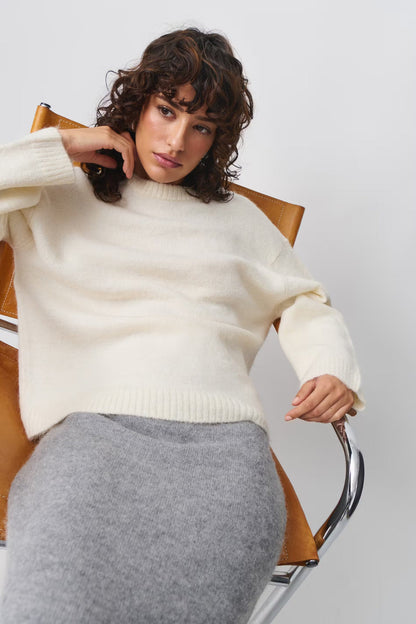 Oversized Zachte Winterse Gebreide Dames Trui met Lange Mouwen