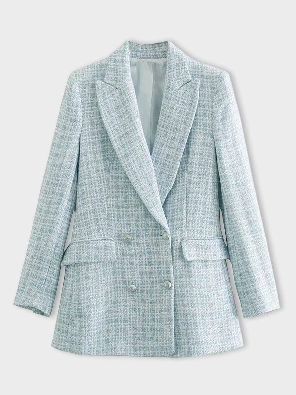 Ginny | Classic Bouclé Blazer with Double Row Buttons