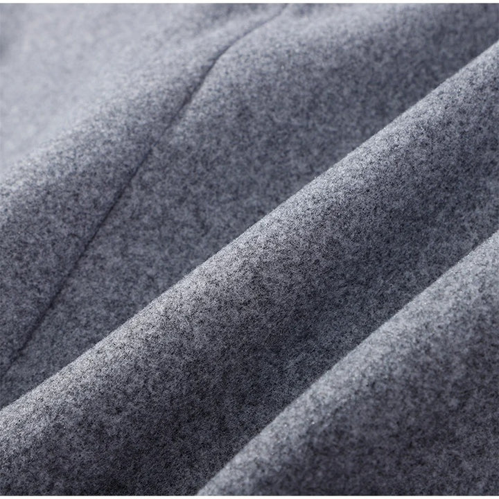 Wool-Blend Women's Coat with High Collar and Double Buttons