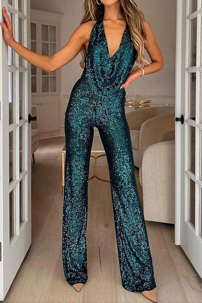 Beatrijs | Glitter Halter Jumpsuit