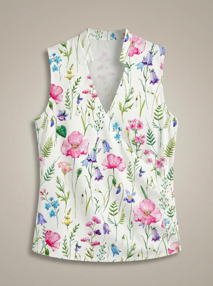 Elegant Women's Wrap Top with V-Neck and Short Sleeves