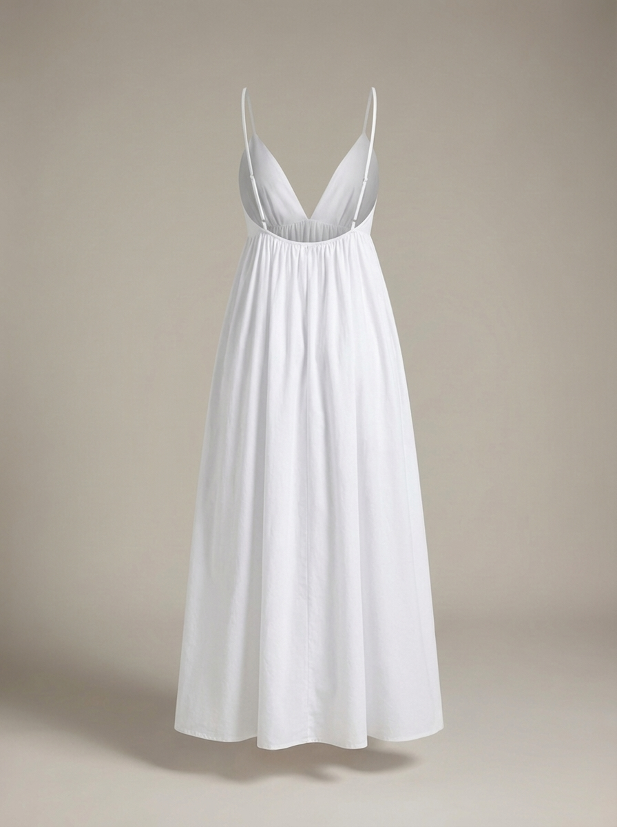 Lightweight Women's Summer Maxi Dress with Spaghetti Straps and V Neck