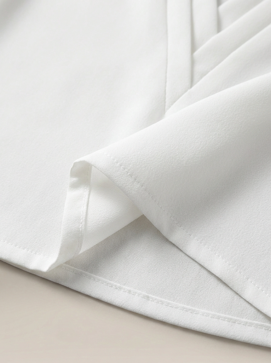 Women's Sleeveless Blouse with V-Neck and Pleated Details