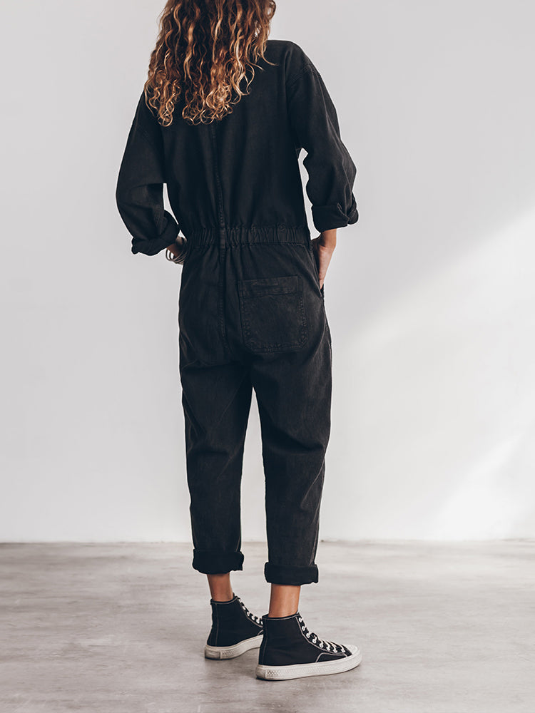 Trendy Dames Utility Jumpsuit met Lange Mouwen en Zakken