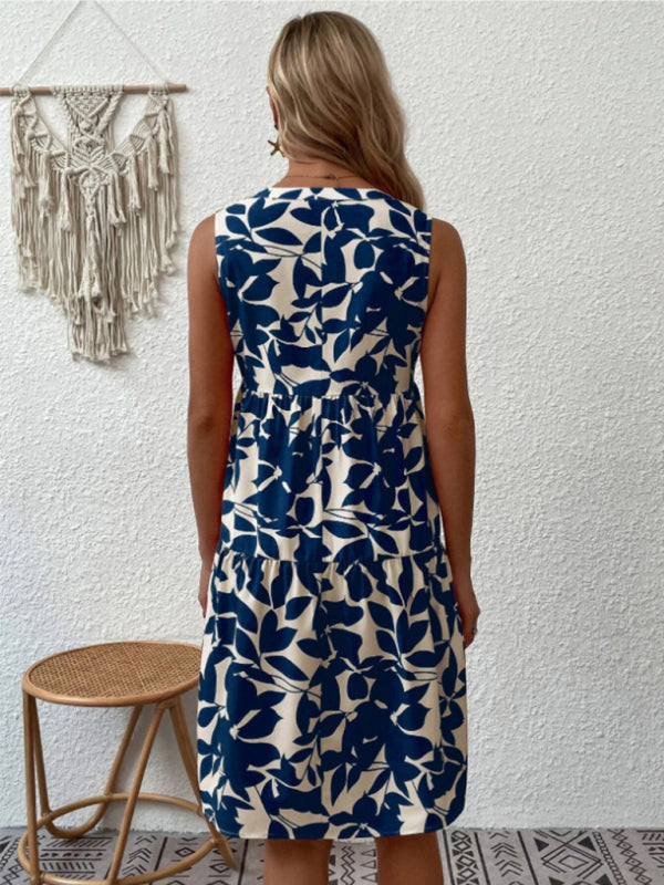 Lydea | Mouwloze Print Jurk