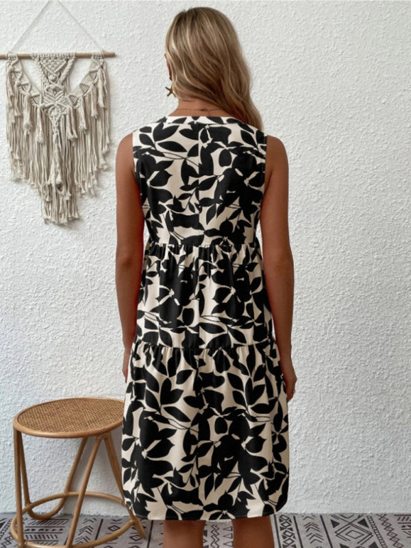 Lydea | Mouwloze Print Jurk