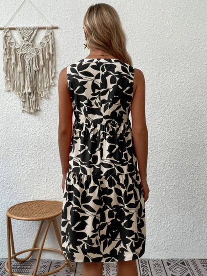 Lydea | Mouwloze Print Jurk