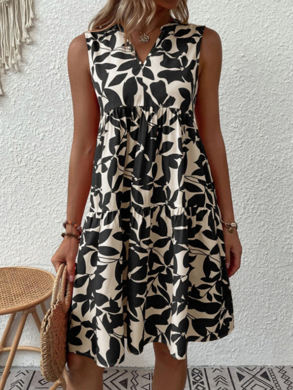 Lydea | Mouwloze Print Jurk