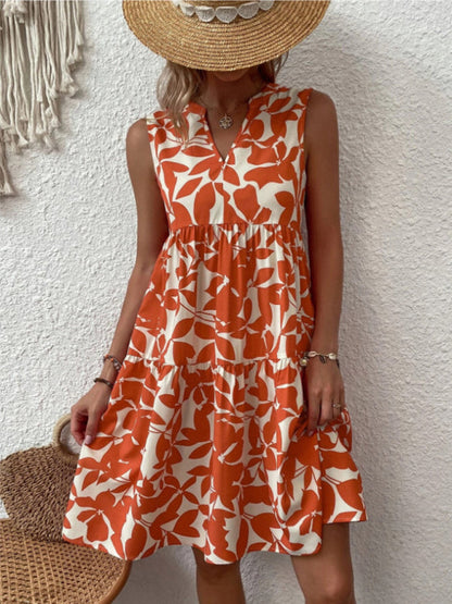 Lydea | Mouwloze Print Jurk