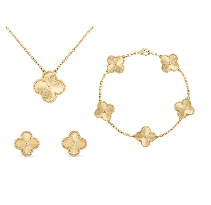 Ensemble de bijoux de luxe pour femmes en forme de trèfle emblématique