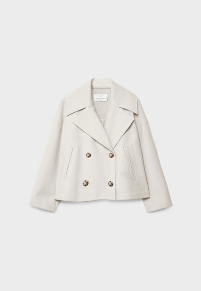 Korte Dames Peacoat Jas met Oversized Look