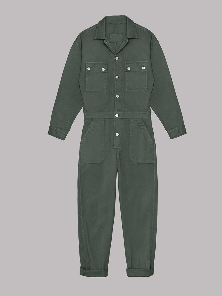 Trendy Dames Utility Jumpsuit met Lange Mouwen en Zakken