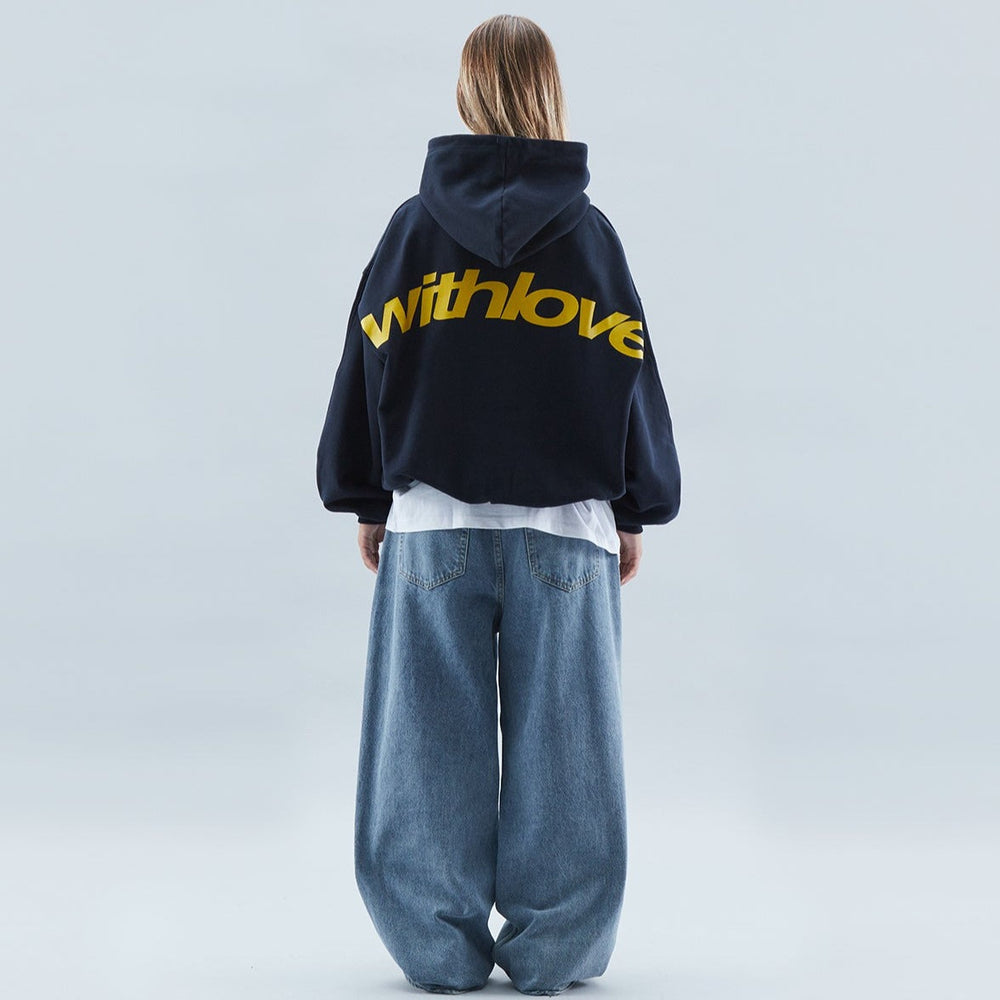 Sweat à capuche oversize design "Withlove"