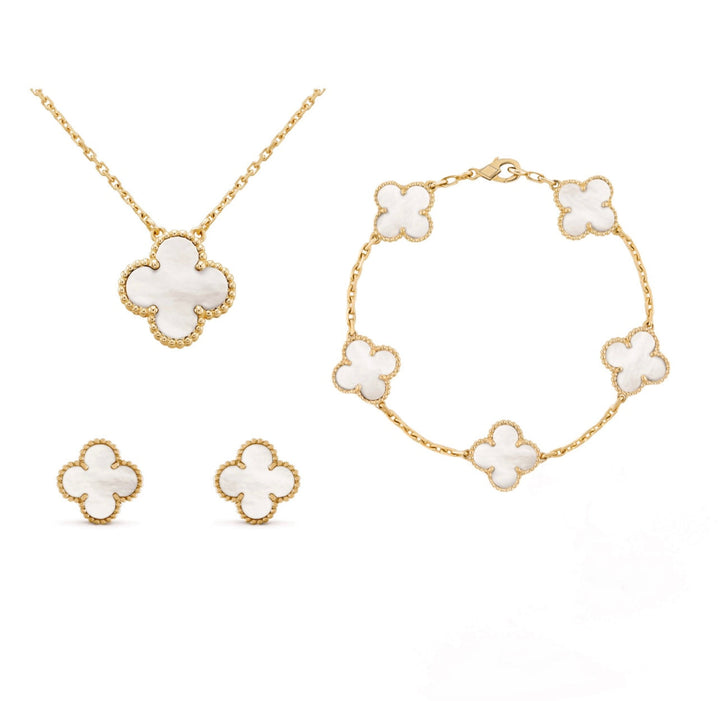 Ensemble de bijoux de luxe pour femmes en forme de trèfle emblématique