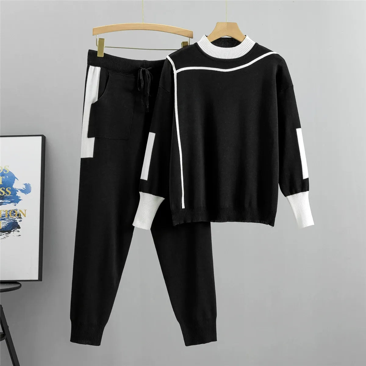 Trendy Dames Trui Set met Lange Mouwen en Broek