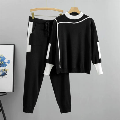 Trendy Dames Trui Set met Lange Mouwen en Broek
