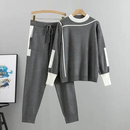Trendy Dames Trui Set met Lange Mouwen en Broek
