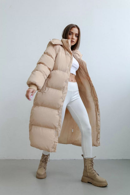 Warme Lange Dames Puffercoat Winterjas met Capuchon