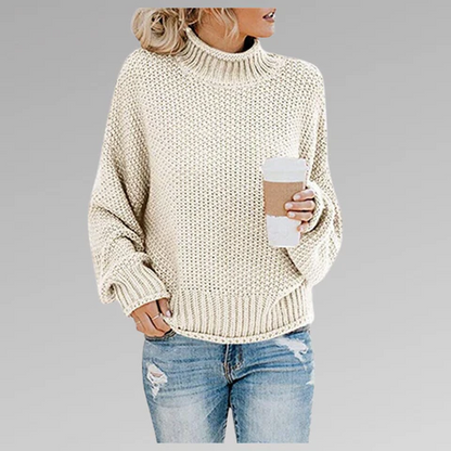 Warme Oversized Dames Coltrui met Gebreide Structuur