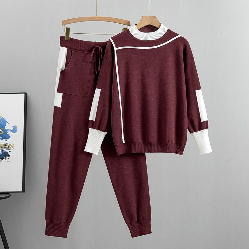 Trendy Dames Trui Set met Lange Mouwen en Broek