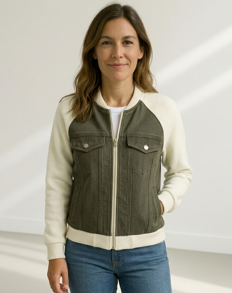 Veste en Denim Stylée avec Manches Douces pour Femmes