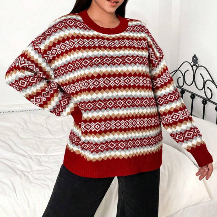Fair Isle Knit Sweater for Women