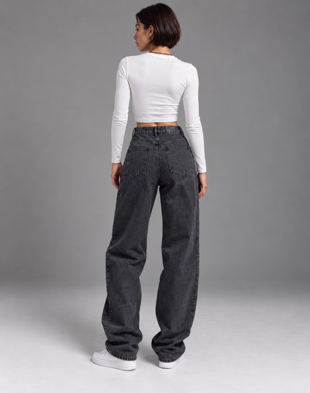 Losvallende Denim Dames Jeans met Rechte Pijp en Vijf Zakken