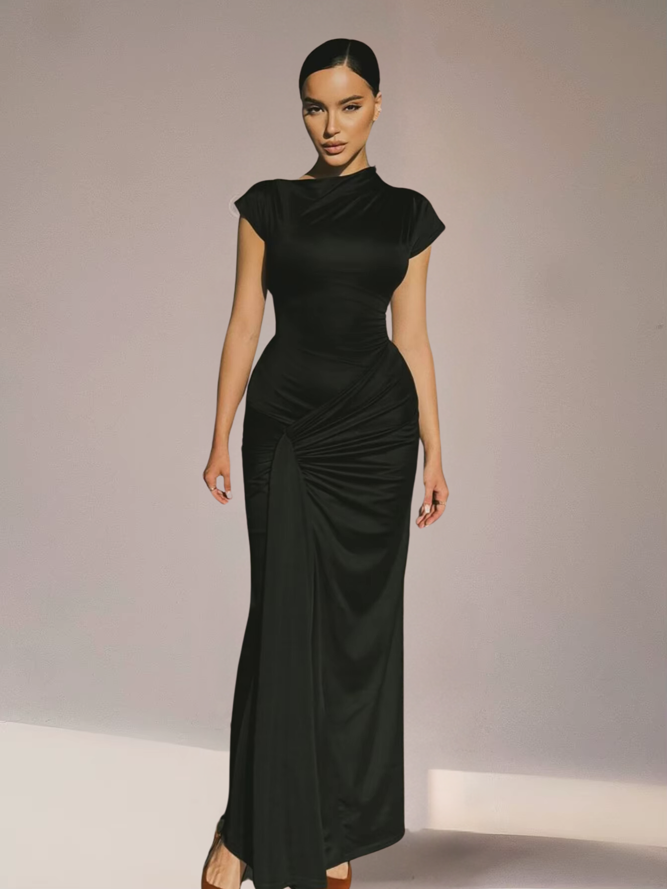 Nicki | Elegante Gedrapeerde Maxi Jurk