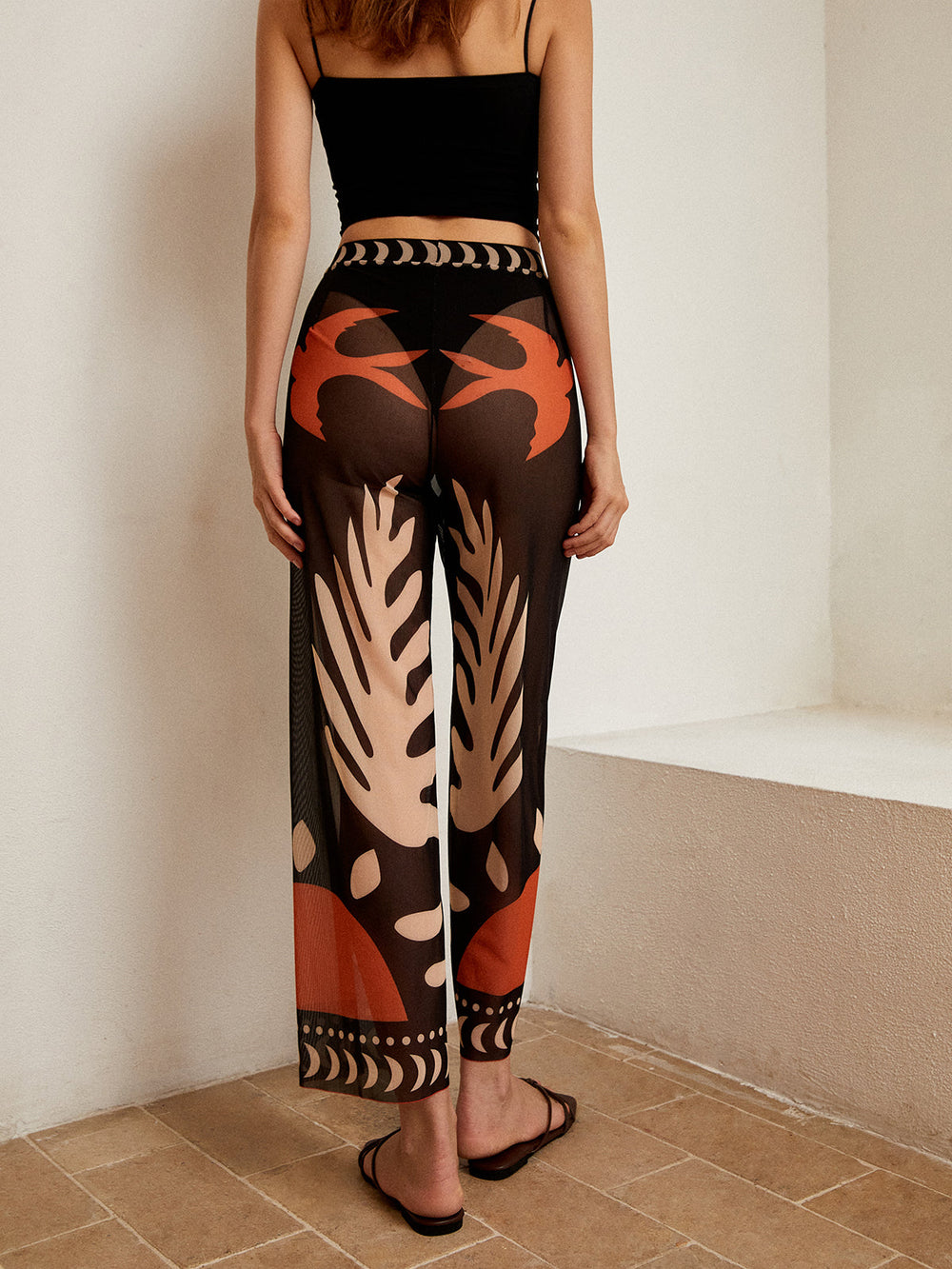 Heike | Statement Transparante Mesh Broek