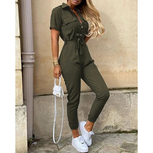 Helen | Utility Jumpsuit met Tailleceintuur