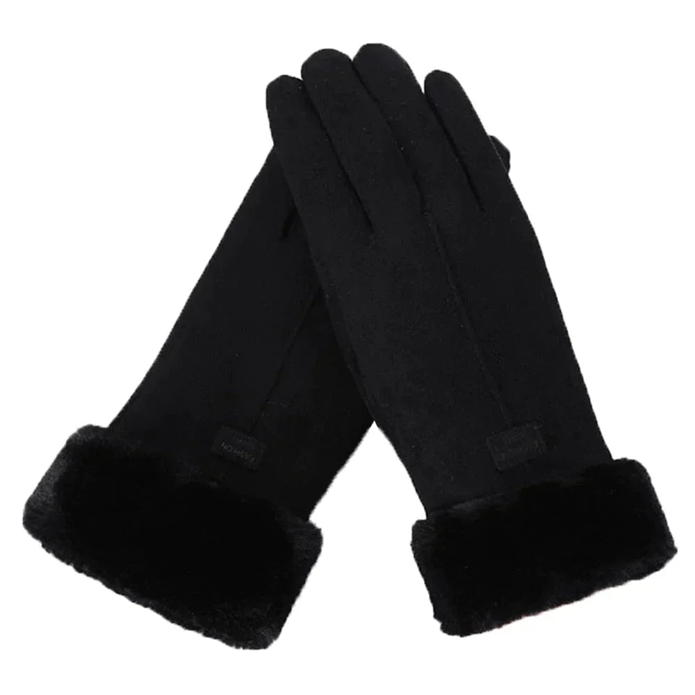 Gants isolants imperméables avec bordure en fourrure