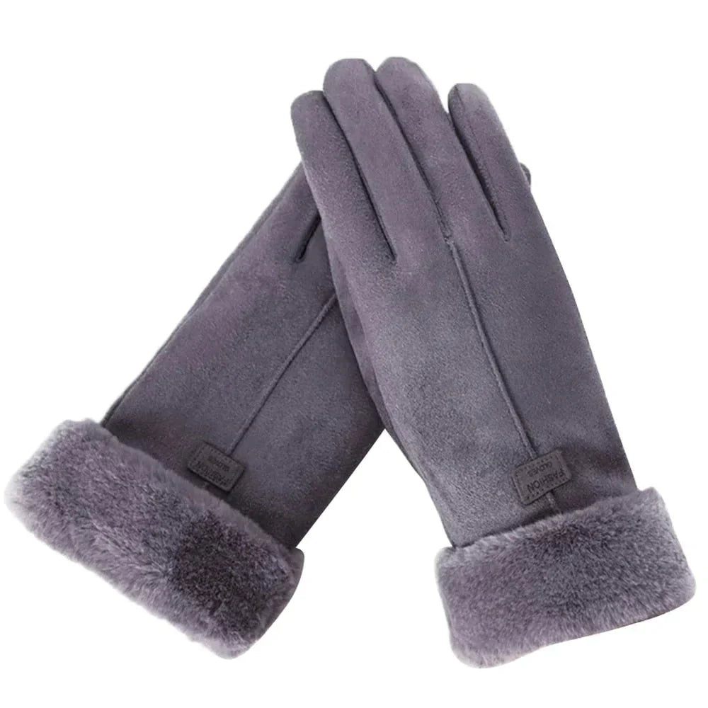 Gants isolants imperméables avec bordure en fourrure
