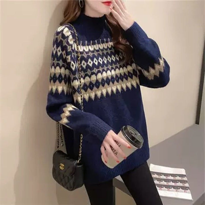 Fair Isle Turtleneck Sweater for Women