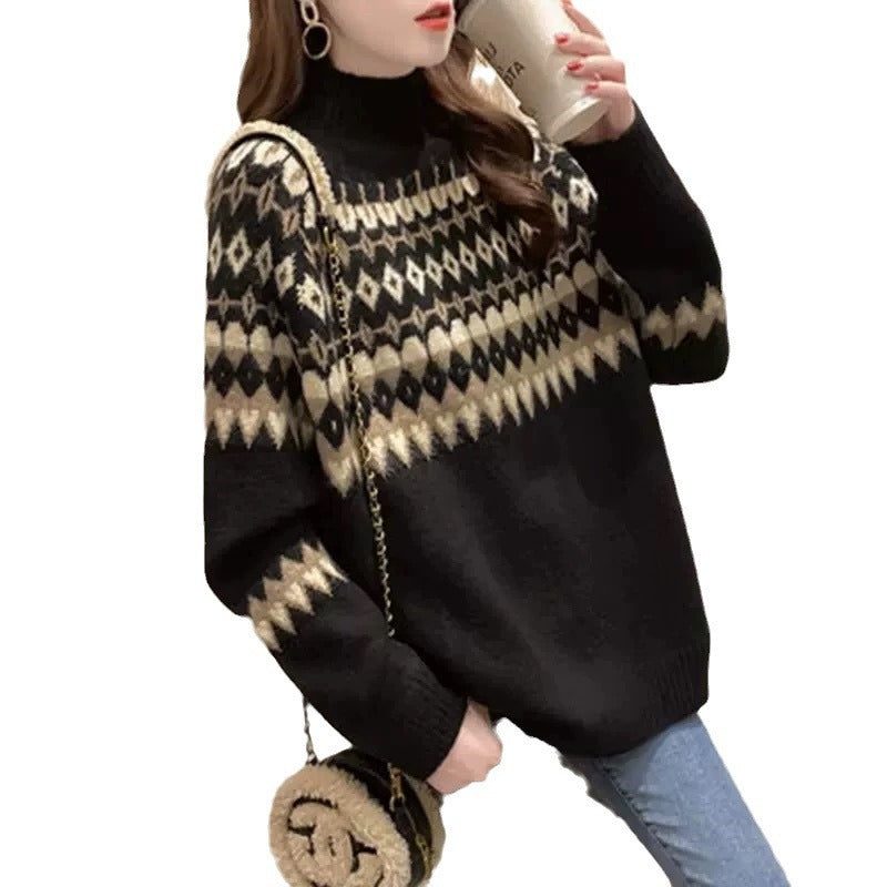 Fair Isle Turtleneck Sweater for Women - View 4