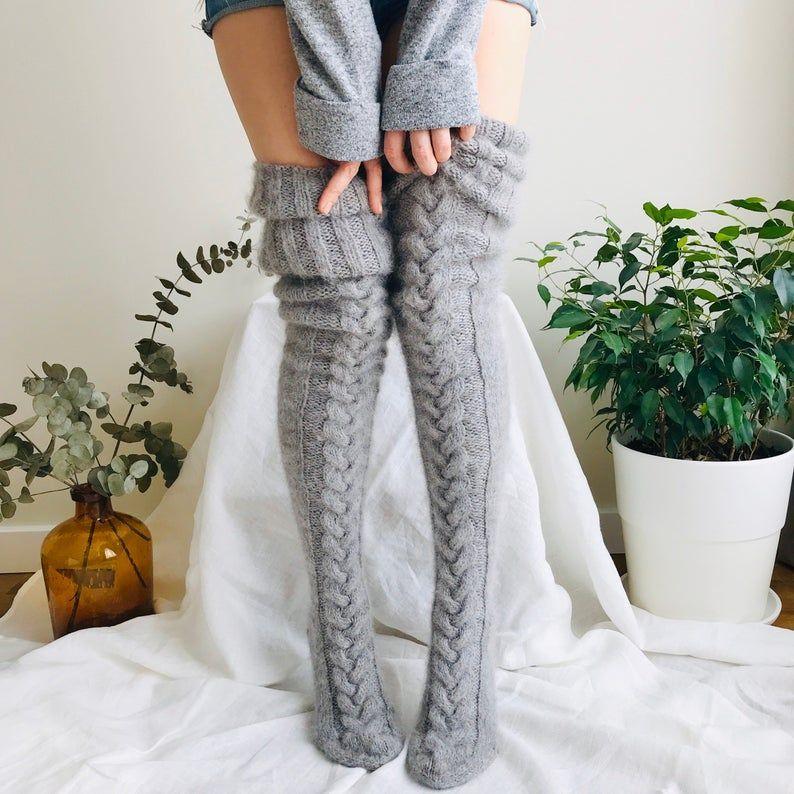 Dames Winterse Warme Comfortabele Gebreide Kniesokken