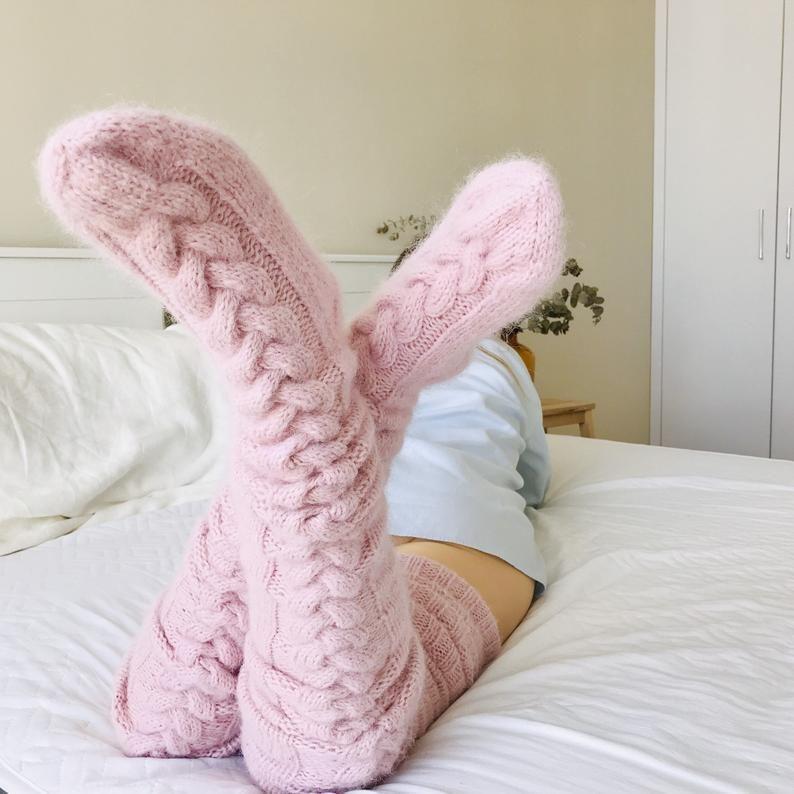 Dames Winterse Warme Comfortabele Gebreide Kniesokken