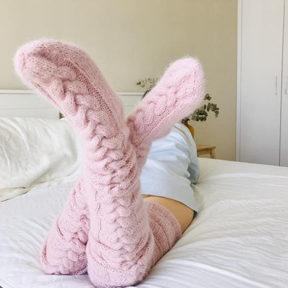 Dames Winterse Warme Comfortabele Gebreide Kniesokken