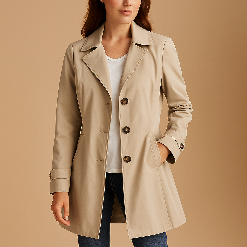 Dames Trenchcoat Waterafstotend en Winddicht met Knoopsluiting