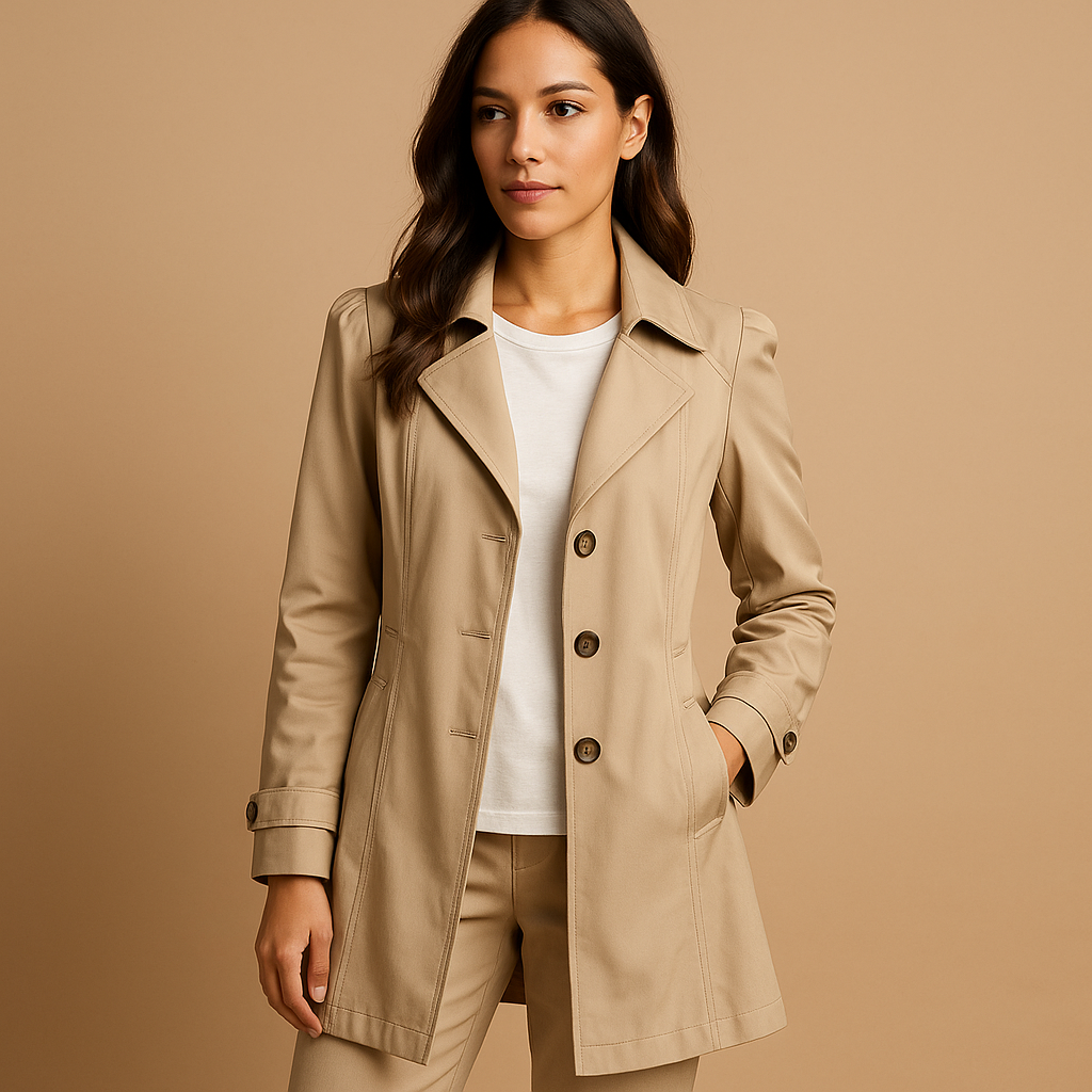 Dames Trenchcoat Waterafstotend en Winddicht met Knoopsluiting