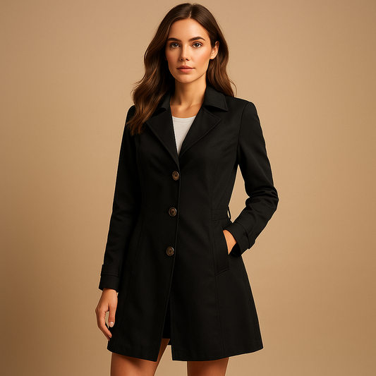 Dames Trenchcoat Waterafstotend en Winddicht met Knoopsluiting