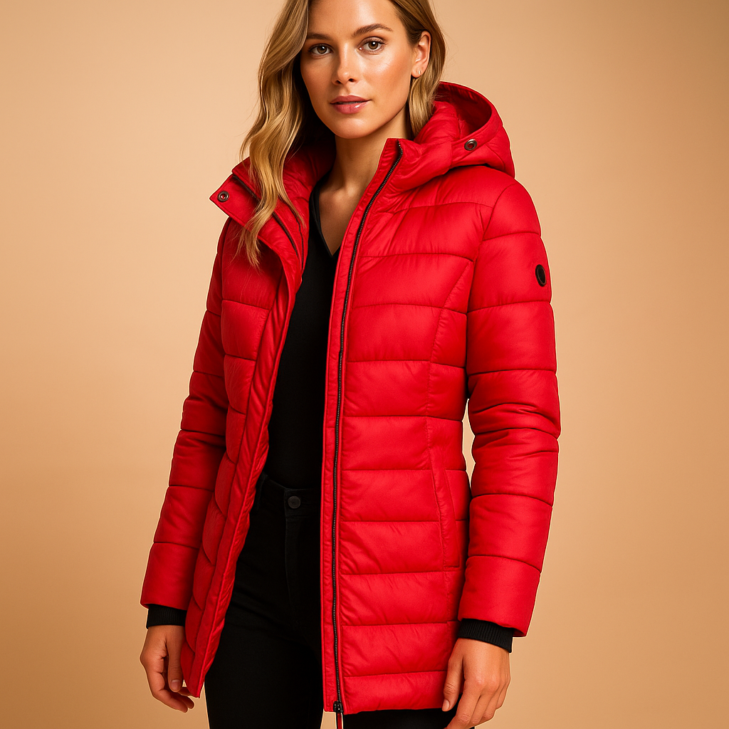 Lightweight Women's Padded Winter Coat with Hood