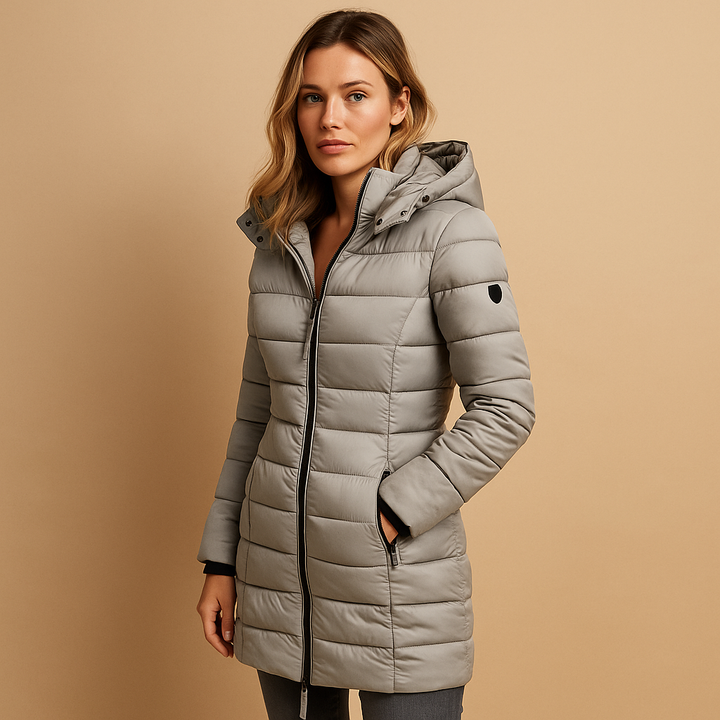 Lightweight Women's Padded Winter Coat with Hood