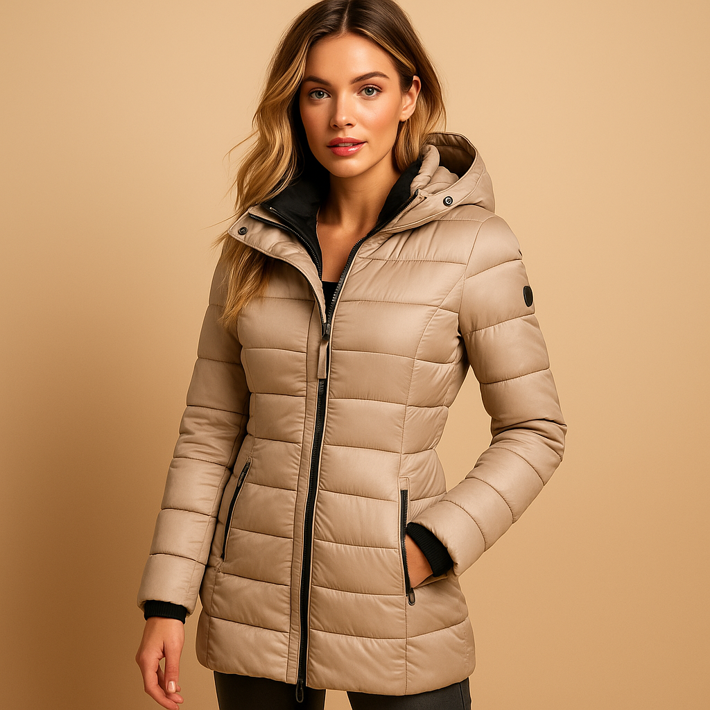 Lightweight Women's Padded Winter Coat with Hood