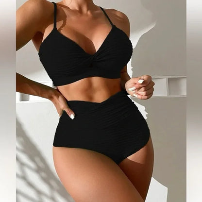 Michelle | Zomerse High-Waist Rib Bikini