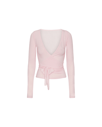 Jemma | Soft Pink Wrap Top