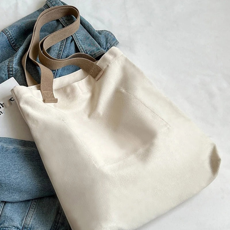 Leola | Sac épaule en toile minimaliste avec poches doubles