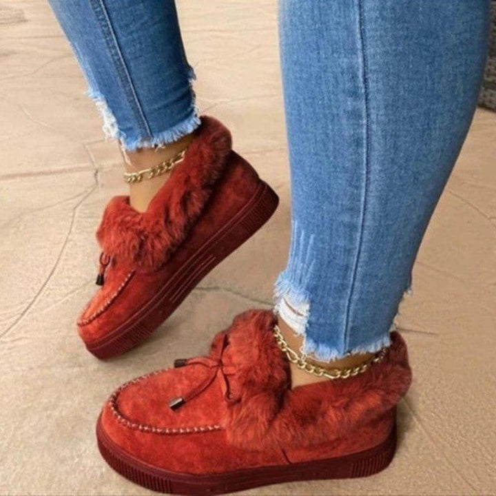 Chaussons chauds et tendance pour femme avec doublure en fourrure